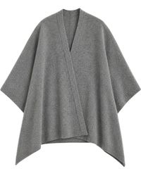 Kocca - Jassen ,Grijs ,Draped Gebreide Poncho En Muts Set - Lyst