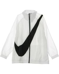 Nike - Coupe-Vent Femme W Swoosh Jkt Wvn Cb Blanc/Blanc/Noir - Lyst