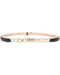 Ferragamo - Accessoires ,Zwart ,Zwart Leren Gancini Gesp Riem - Lyst