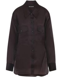 KHAITE - Rode Zijden Top Sierlijke Stijl - Lyst