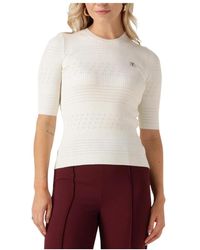 Twinset - Truien & Vesten ,Wit ,Wol Zwarte Veelzijdige Top Voor Vrouwen - Lyst