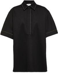 Victoria Beckham - Camiseta polo de jersey negra - Lyst