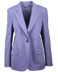 Stella McCartney - Jassen ,Paars ,Wol Lange Jas Met Knoopsluiting - Lyst