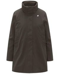 K-Way - Marla St Warm High Neck Gewatteerde Lange Jas - Lyst