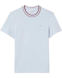 Lacoste - Klassisches weißes piqué baumwoll t-shirt - Lyst