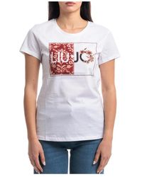 Liu Jo - T-shirt stampata con applicazioni - Lyst