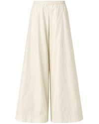 MEIMEIJ - Broeken ,Wit ,Polyester Wijde Pantalon Met Plooien - Lyst