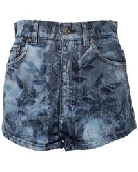 Dolce & Gabbana - Blumenmuster High Waist Denim Shorts - Lyst