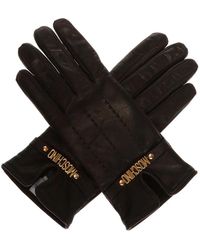 Moschino - Lederhandschuhe mit Logo - Lyst