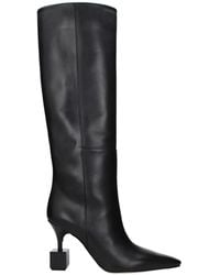 Jacquemus - Schwarze Leder High Heel Stiefel - Lyst