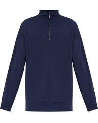 Hanro - Hoodies & Sweatvesten ,Blauw ,Katoen Sweatshirt Met Kraag - Lyst