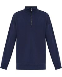 Hanro - Hoodies & Sweatvesten ,Blauw ,Katoen Sweatshirt Met Kraag - Lyst