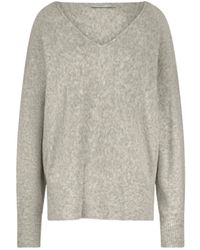 Summum - Truien & Vesten ,Grijs ,Wol Oversized Wollen Blend Gebreide Trui - Lyst