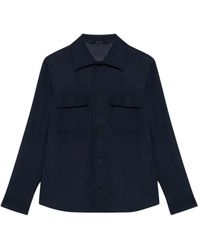 Brooks Brothers - Giacca overshirt in misto lana blu navy - Lyst