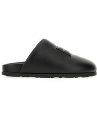 Givenchy - Schoenen ,Zwart ,Leer Label Platte Mules - Lyst