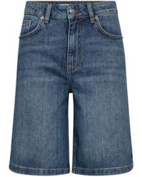 co'couture - Korte Broeken ,Blauw ,Denim Blauwe Denim Knielengte Shorts - Lyst