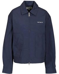 Carhartt - Jassen ,Blauw ,Katoen Postal Jacket - Lyst