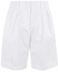 Aspesi - Weiße Bermuda-Shorts Mit Zentralem Verschluss - Lyst