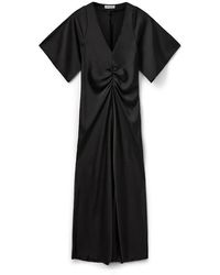 Sofie Schnoor - Elegante Zwarte Jurk Met Gerimpelde Details - Lyst