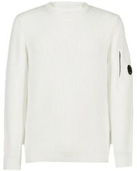 C.P. Company - Gerippter strickpullover mit rundhalsausschnitt - Lyst
