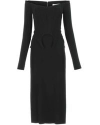 Dion Lee - Zwarte Crepe Lady Off-Shoulder Jurk - Lyst