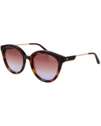 Maje - Braune Runde Sonnenbrille Mit Blauen Verlaufsgläsern - Lyst