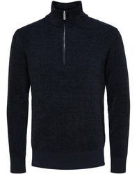 SELECTED - Rodney High Neck Half Zip Pullover - Lyst