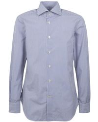 Kiton - Overhemden ,Blauw ,Katoen Casual Shirts - Lyst