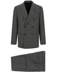 Lardini - Kostuums ,Grijs ,Wol Feeling Double-Breasted Suit - Lyst