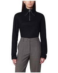 Entire studios - Truien & Vesten ,Zwart ,Wol Maglia Scollo V - Lyst