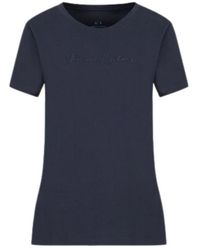 Armani Exchange - T-shirt in cotone con logo ricamato - Lyst