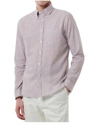 Xacus - Overhemden ,Veelkleurig ,Linnen Gestreept Linnen Overhemd Tailor Fit - Lyst