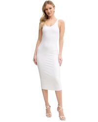 ARMANI EXCHANGE - Kleedjes ,Wit ,Leer Midi Jurk - Lyst