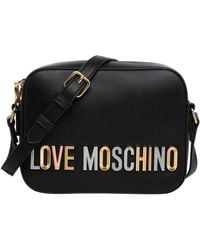 Love Moschino - Logo crossbody tasche mit strasssteinen - Lyst