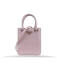 Prada - Schultertasche Aus Gebürstetem Leder - Lyst