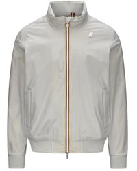 K-Way - Jassen ,Grijs ,Nylon Grijze Stretch Nylon Jersey Jas - Lyst