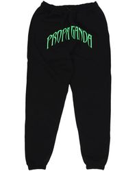 Propaganda - Broeken ,Zwart ,Katoen Zwarte Driehoek Luipaard Sweat Suit - Lyst
