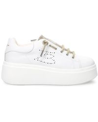 Tosca Blu - Sneakers slip-on in pelle scamosciata bianca con suola platform - Lyst