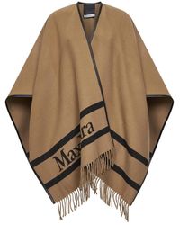 Max Mara - Jassen ,Bruin ,Wol Aris Wollen Poncho - Lyst
