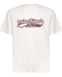 Autry - Tops ,Wit ,Katoen Witte T-Shirts En Polo's Met Vos Kunstwerk - Lyst