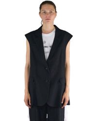 ART SCHOOL Oversized Tailored Sleeveless Suit Jacket - Zwart