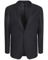 Lardini - Jassen ,Blauw ,Wol Liknit Jacket - Lyst
