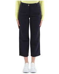 Tommy Hilfiger - Pantaloni in cotone e lino straight fit - Lyst