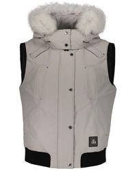 Moose Knuckles - Chaleco Con Capucha Y Borde De Piel Desmontable, Mujer, Talla - Lyst