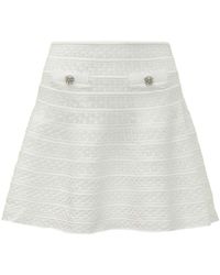 Self-Portrait - Rokken ,Wit ,Polyester Pointelle Knit Mini Skirt - Lyst