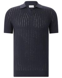 Profuomo - Tops ,Blauw ,Katoen Linnen-Katoen Polo - Lyst