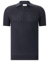 Profuomo - Tops ,Blauw ,Katoen Linnen-Katoen Polo - Lyst