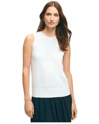 Brooks Brothers - Tops ,Wit ,Katoen Supima Katoen Jersey Top - Lyst
