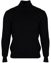 Les Hommes - Truien & Vesten ,Zwart ,Wol Elegante Wollen Trui - Lyst