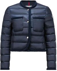 Moncler - Aristeo giacca corta - blu navy con dettagli dorati - Lyst